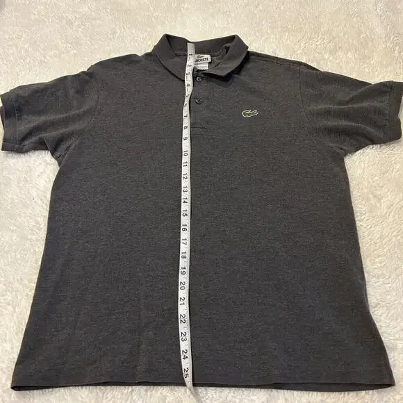 Lacoste Classique Polo Shirt In Grey Mens Large Preppy Country Club Classic Logo - Picture 5 of 7